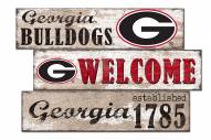 Georgia Bulldogs Welcome 3 Plank Sign