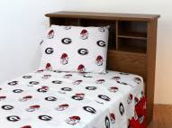 Georgia Bulldogs White Bed Sheets