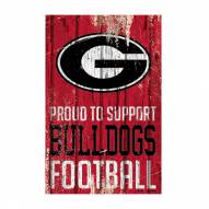 Georgia Bulldogs Proud to Support Wood Sign