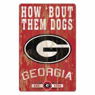 Georgia Bulldogs Slogan Wood Sign