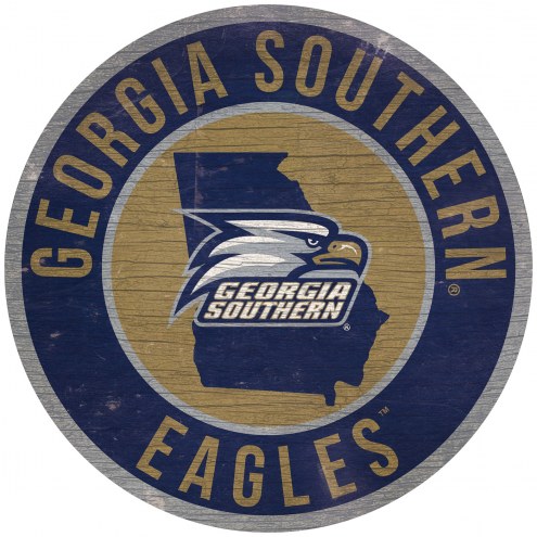 Georgia Southern Eagles 12&quot; Circle with State Sign