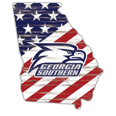 Georgia Southern Eagles 12&quot; USA State Cutout Sign
