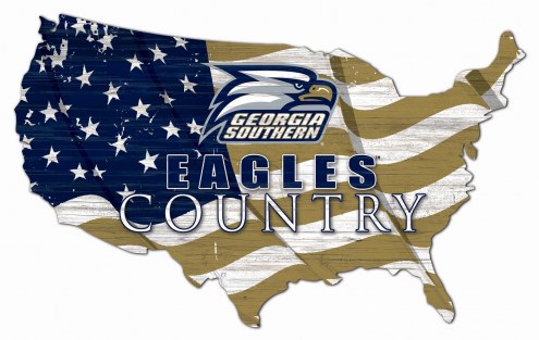 Georgia Southern Eagles 15&quot; USA Flag Cutout Sign