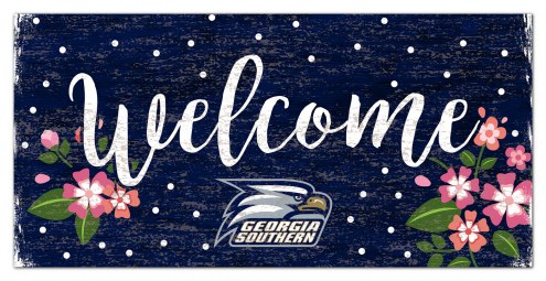 Georgia Southern Eagles 6&quot; x 12&quot; Floral Welcome Sign