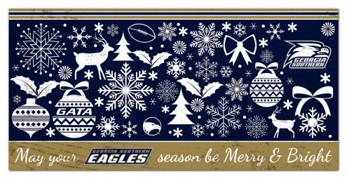 Georgia Southern Eagles 6&quot; x 12&quot; Merry & Bright Sign