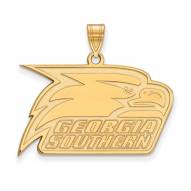 Georgia Southern Eagles College Sterling Silver Gold Plated Large Pendant