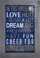 Georgia Southern Eagles In This House 11" x 19" Framed Sign