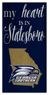 Georgia Southern Eagles My Heart State 6" x 12" Sign