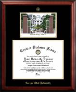 Georgia State Panthers Gold Embossed Diploma Frame with Campus Images Lithograph