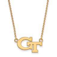 Georgia Tech Yellow Jackets Sterling Silver Gold Plated Small Pendant Necklace