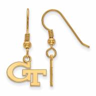 Georgia Tech Yellow Jackets Sterling Silver Gold Plated Extra Small Dangle Earrings