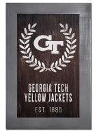 Georgia Tech Yellow Jackets 11" x 19" Laurel Wreath Framed Sign