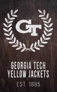 Georgia Tech Yellow Jackets 11" x 19" Laurel Wreath Sign