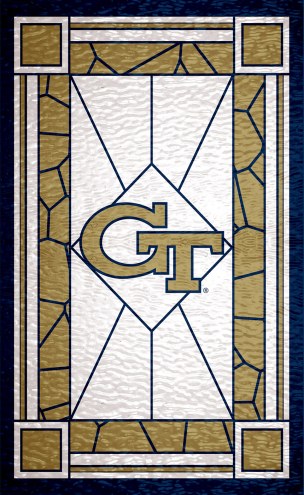 Georgia Tech Yellow Jackets 11&quot; x 19&quot; Stained Glass Sign