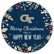 Georgia Tech Yellow Jackets 12" Merry Christmas & Happy New Year Sign