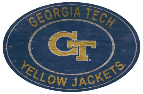 Georgia Tech Yellow Jackets 46&quot; Heritage Logo Oval Sign