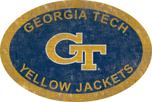 Georgia Tech Yellow Jackets 46&quot; Team Color Oval Sign