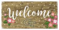 Georgia Tech Yellow Jackets 6" x 12" Floral Welcome Sign
