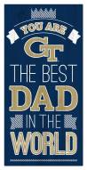 Georgia Tech Yellow Jackets Best Dad in the World 6" x 12" Sign