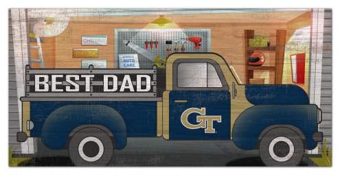 Georgia Tech Yellow Jackets Best Dad Truck 6&quot; x 12&quot; Sign