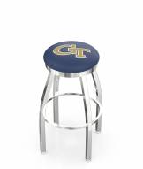 Georgia Tech Yellow Jackets Chrome Swivel Bar Stool with Accent Ring