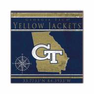 Georgia Tech Yellow Jackets Coordinates 10" x 10" Sign