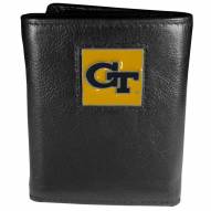 Georgia Tech Yellow Jackets Deluxe Leather Tri-fold Wallet in Gift Box