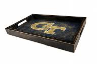 Georgia Tech Yellow Jackets Distressed Team Color Tray