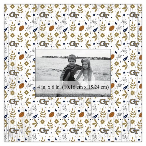Georgia Tech Yellow Jackets Floral Pattern 10&quot; x 10&quot; Picture Frame
