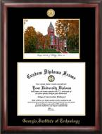Georgia Tech Yellow Jackets Gold Embossed Diploma Frame with Campus Images Lithograph