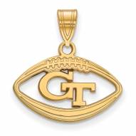 Georgia Tech Yellow Jackets Sterling Silver Gold Plated Football Pendant
