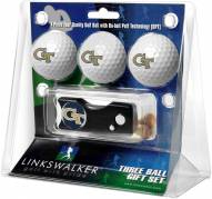 Georgia Tech Yellow Jackets Golf Ball Gift Pack with Spring Action Divot Tool