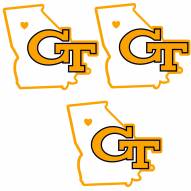 Georgia Tech Yellow Jackets Home State Decal - 3 Pack