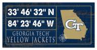 Georgia Tech Yellow Jackets Horizontal Coordinate 6" x 12" Sign
