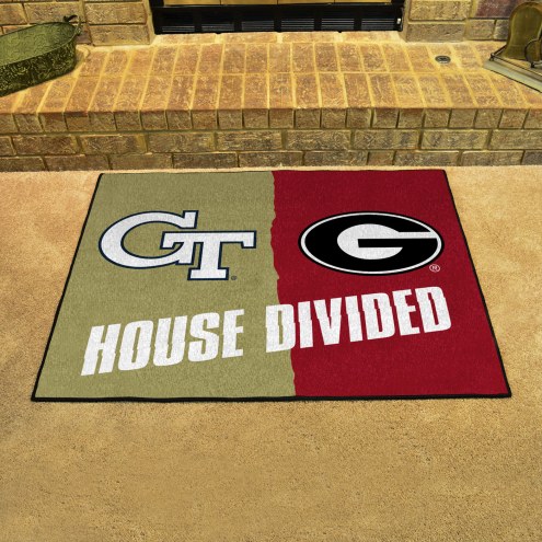 Georgia Tech Yellow Jackets/Georgia Bulldogs House Divided Mat