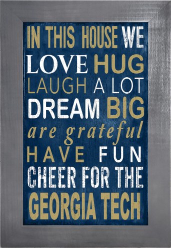 Georgia Tech Yellow Jackets In This House 11&quot; x 19&quot; Framed Sign