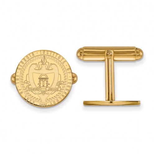 Georgia Tech Yellow Jackets Sterling Silver Gold Plated Cuff Links