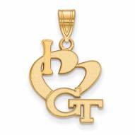 Georgia Tech Yellow Jackets Sterling Silver Gold Plated Large Pendant