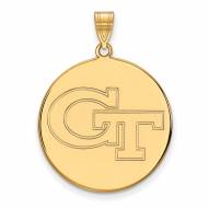 Georgia Tech Yellow Jackets Sterling Silver Gold Plated Extra Large Pendant