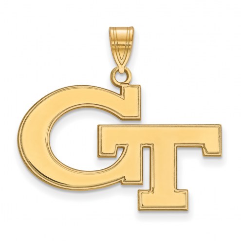 Georgia Tech Yellow Jackets NCAA Sterling Silver Gold Plated Large Pendant