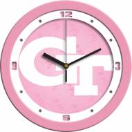 Georgia Tech Yellow Jackets Pink Wall Clock