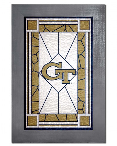 Georgia Tech Yellow Jackets Stained Glass with Frame