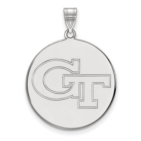 Georgia Tech Yellow Jackets Sterling Silver Extra Large Disc Pendant