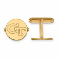 Georgia Tech Yellow Jackets Sterling Silver Gold Plated Cuff Links