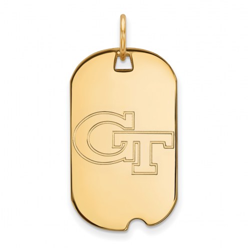 Georgia Tech Yellow Jackets Sterling Silver Gold Plated Small Dog Tag