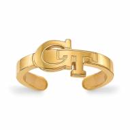 Georgia Tech Yellow Jackets Sterling Silver Gold Plated Toe Ring