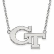 Georgia Tech Yellow Jackets Sterling Silver Large Pendant Necklace