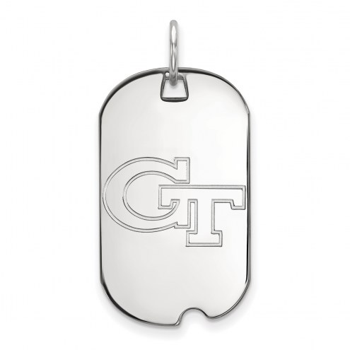Georgia Tech Yellow Jackets Sterling Silver Small Dog Tag