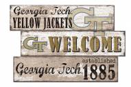 Georgia Tech Yellow Jackets Welcome 3 Plank Sign