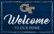 Georgia Tech Yellow Jackets Welcome to our Home 6" x 12" Sign